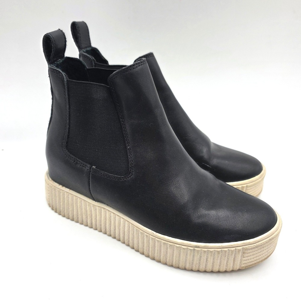 Dolce Vita Cola Chelsea Boots Black Leather Platform Ankle Women Size 7